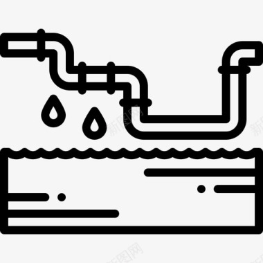 管道泄漏洪水水管图标