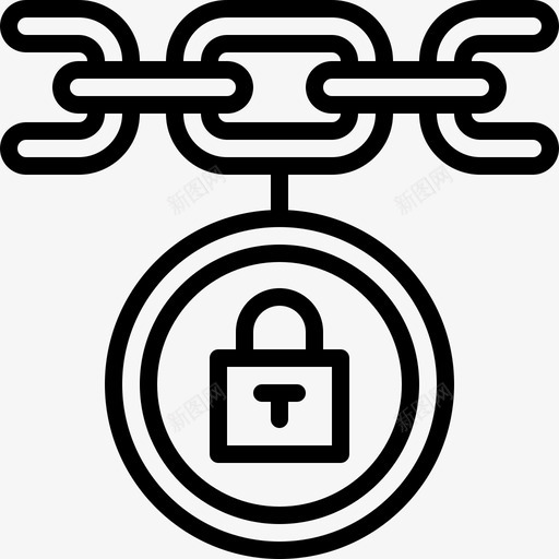 链链环锁svg_新图网 https://ixintu.com 链环 挂锁 安全 保安 货币