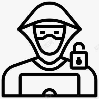 黑客犯罪安全图标