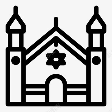 犹太教堂犹太人犹太教图标