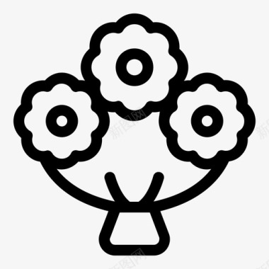 花束鲜花爱情图标