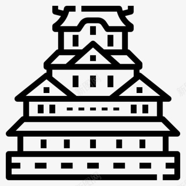 日本城堡建筑文化图标