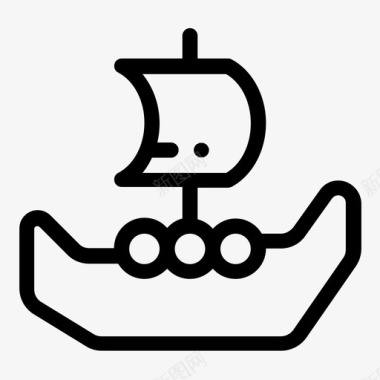 古董帆船轮船图标