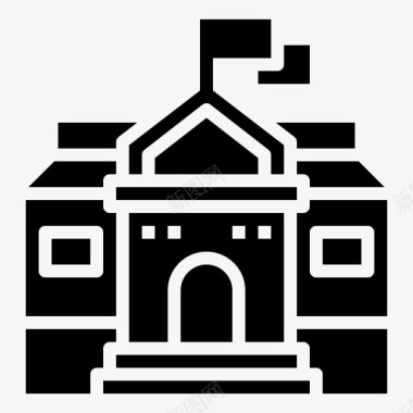 大学建筑与城市建筑图标
