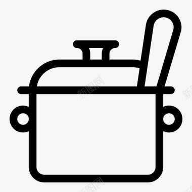 锅煮饭烹饪图标