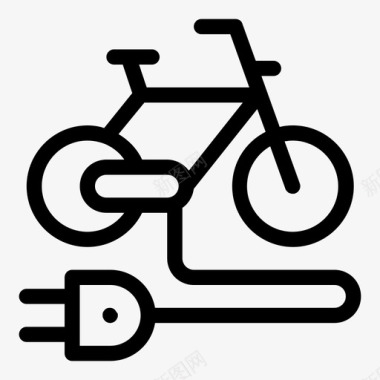 电动自行车自行车可持续能源图标
