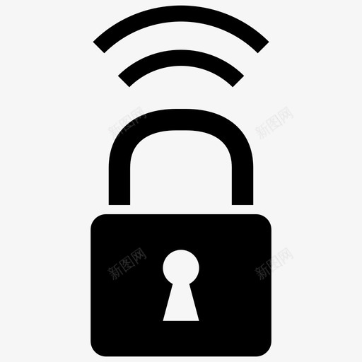wifi安全锁定保护svg_新图网 https://ixintu.com 安全 锁定 保护 无线 互联网 设置