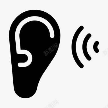耳朵聋子耳垂图标