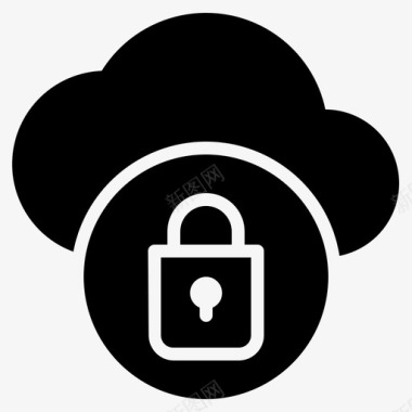 云计算锁保护安全图标