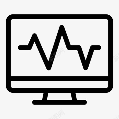 监控系统心电图电脑显示器图标