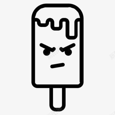 烦恼的冰淇淋表情符号食物图标