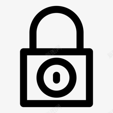 锁定安全用户界面和网页图标粗体图标