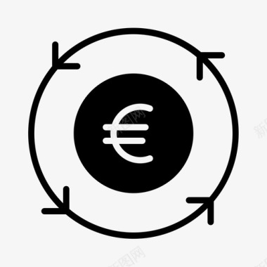退单硬币欧元图标