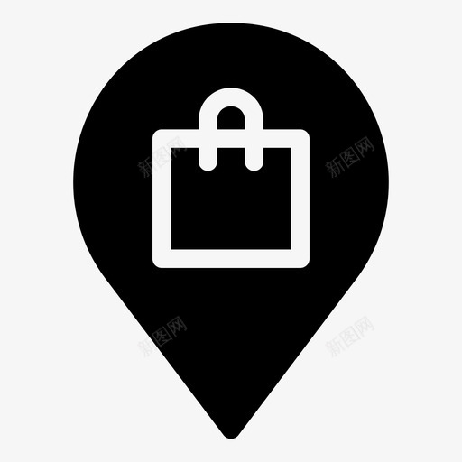 定位销地图销占位符svg_新图网 https://ixintu.com 定位 销地 地图 占位符 购物袋 商店 零售 填充