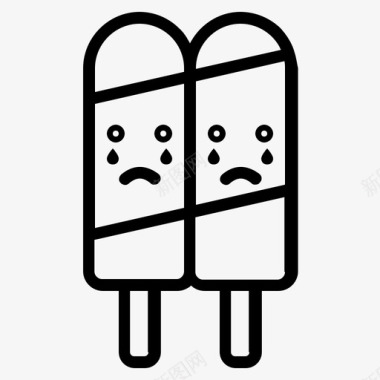 冰淇淋哭表情符号食物图标