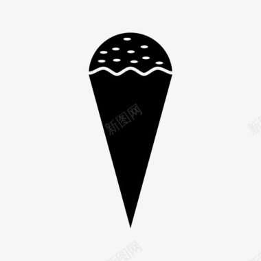 锥形冰淇淋冰淇淋35度夏天图标