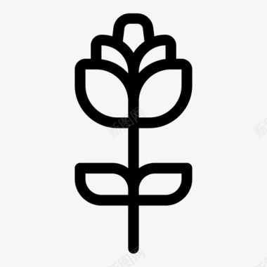 玫瑰花朵植物图标