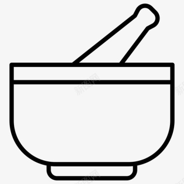 碗食物研钵和杵图标