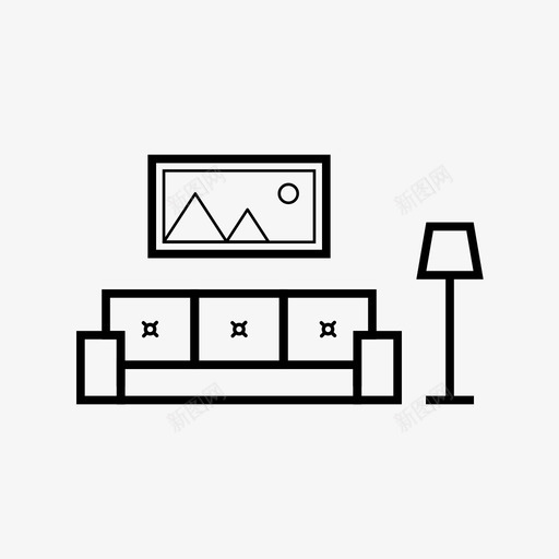 客厅室内设计沙发家居svg_新图网 https://ixintu.com 客厅 室内设计 沙发 家居 灯具