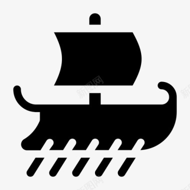 帆船古董希腊语图标