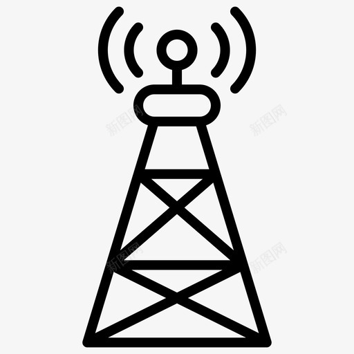 通信塔天线收音机svg_新图网 https://ixintu.com 通信塔 天线 收音机 信号 媒体 广告 大纲