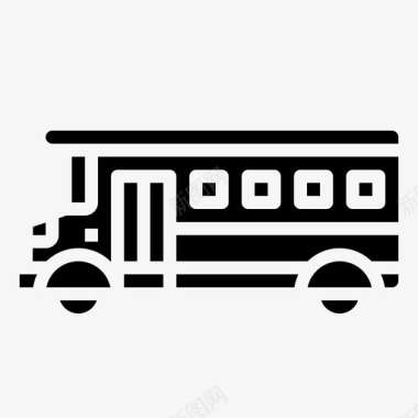 校车电动巴士公共交通图标