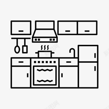 厨房橱柜厨具图标