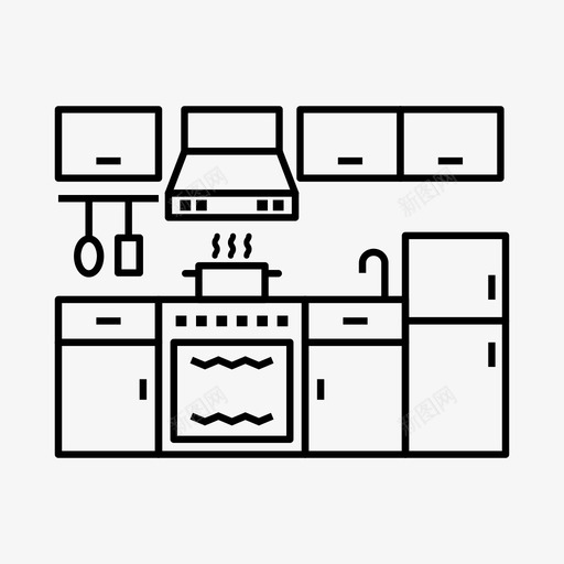 厨房橱柜厨具svg_新图网 https://ixintu.com 厨房 橱柜 厨具 家具 烤箱 水槽