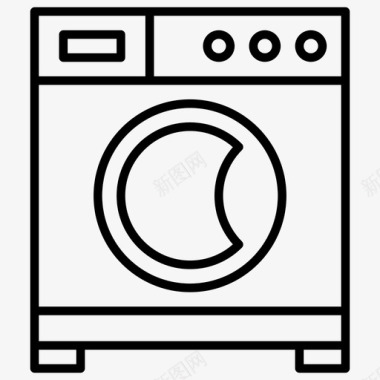 洗衣机衣服家图标