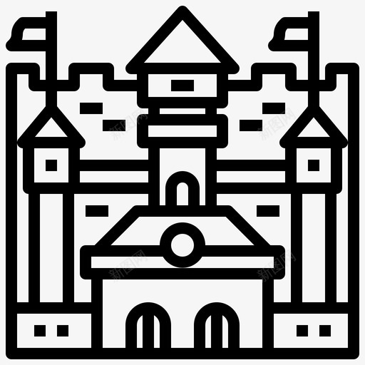 城堡建筑物堡垒svg_新图网 https://ixintu.com 建筑物 城堡 堡垒 保护 游乐园