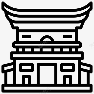 神道教建筑城市图标