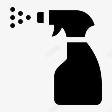 喷雾瓶清洁玻璃图标