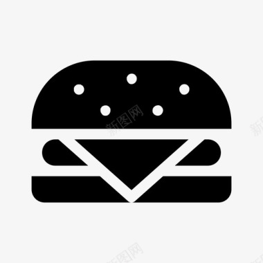 汉堡芝士汉堡薯条图标