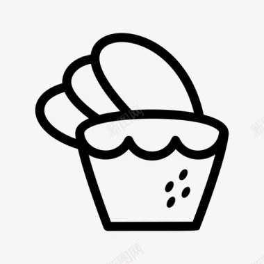 浆果蛋糕奶油纸杯蛋糕图标