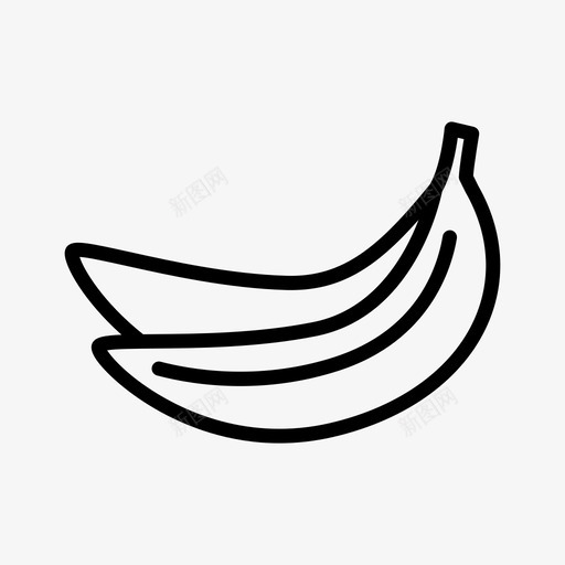 香蕉食用食品svg_新图网 https://ixintu.com 健康 概述 水果 蔬菜 食品 食用 香蕉 黑白香蕉