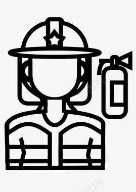 消防员职业化身工作图标