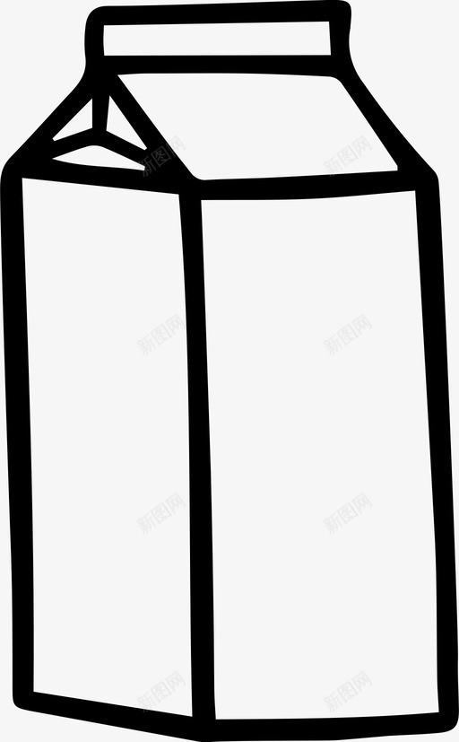 牛奶盒饮料手绘svg_新图网 https://ixintu.com 牛奶 饮料 手绘 健康 图标
