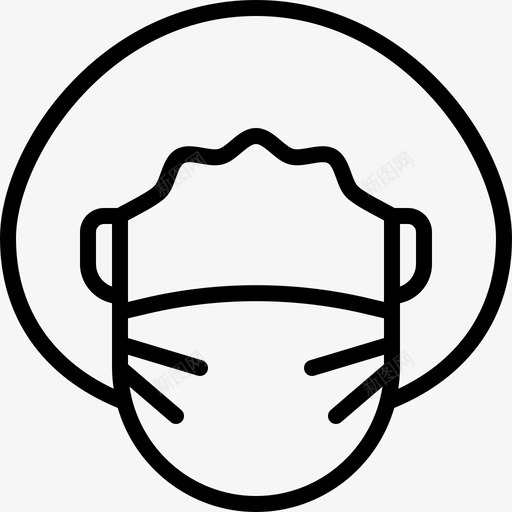 面罩罩子头发svg_新图网 https://ixintu.com 面罩 罩子 头发 女人 个人 防护 装备