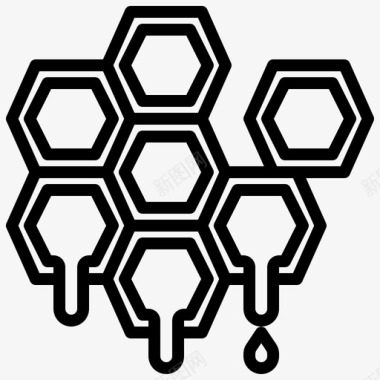 蜂蜜食物蜂窝状物图标