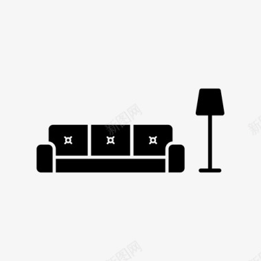 客厅沙发沙发落地灯图标