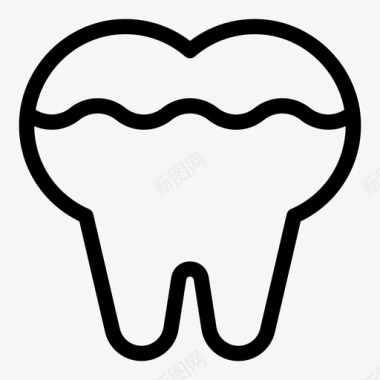 脏的牙齿的牙医的图标