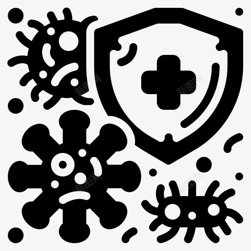 病毒防护细菌冠状病毒svg_新图网 https://ixintu.com 病毒 防护 细菌 冠状 保健 免疫