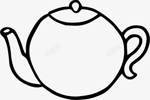 茶壶饮料手绘图标