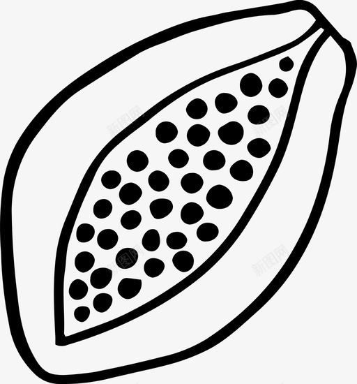 木瓜食品新鲜svg_新图网 https://ixintu.com 食品 手绘 木瓜 新鲜 水果 图标