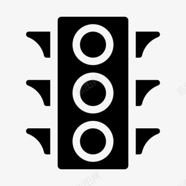 红绿灯路标停车图标