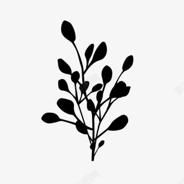 树枝植物绿色图标