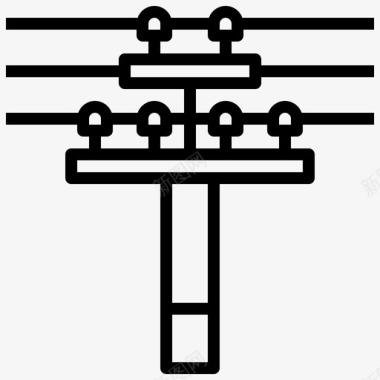 电线杆建筑城市图标
