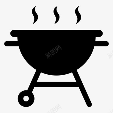 木炭烤架烧烤烹饪图标