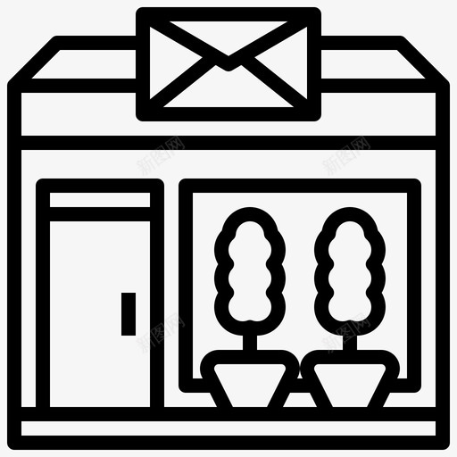邮政局建筑和城市邮件svg_新图网 https://ixintu.com 邮政局 建筑 城市 邮件 包裹 邮政