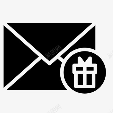 礼物邮件庆祝圣诞节图标